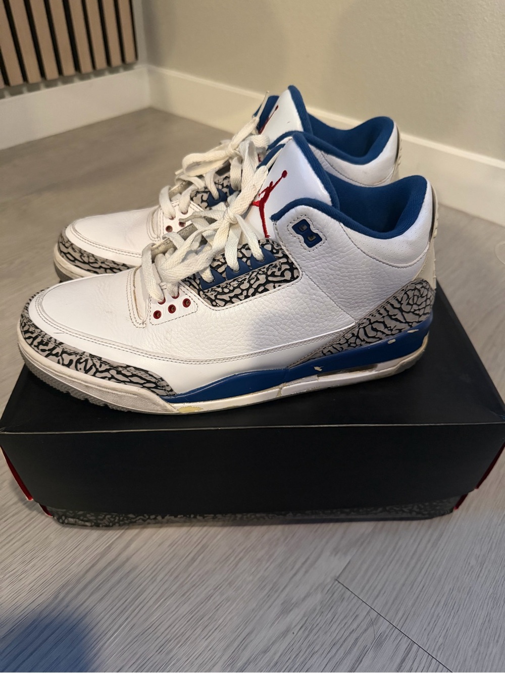 Air Jordan 3 Retro White/Blue Men's Basketball Shoes